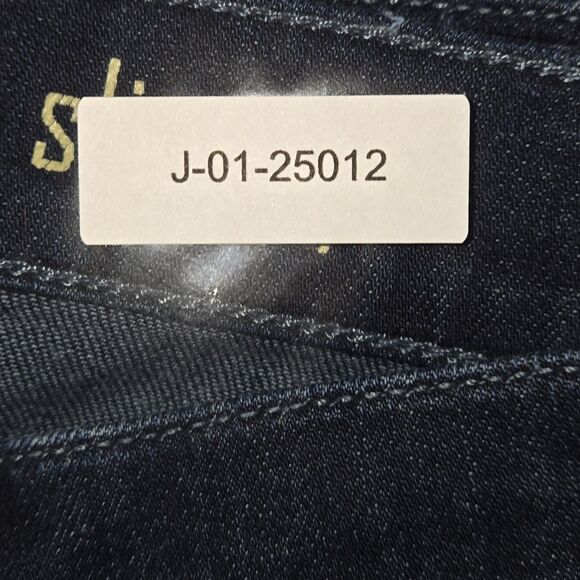 7 For All Mankind 32 Dark Wash Straight Leg Slimmy Jeans Women Mid-Rise - Picture 10 of 10